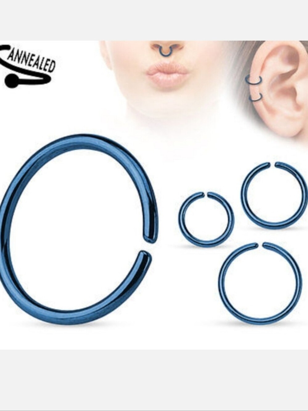 3 nose ring hoops 💙💙💙